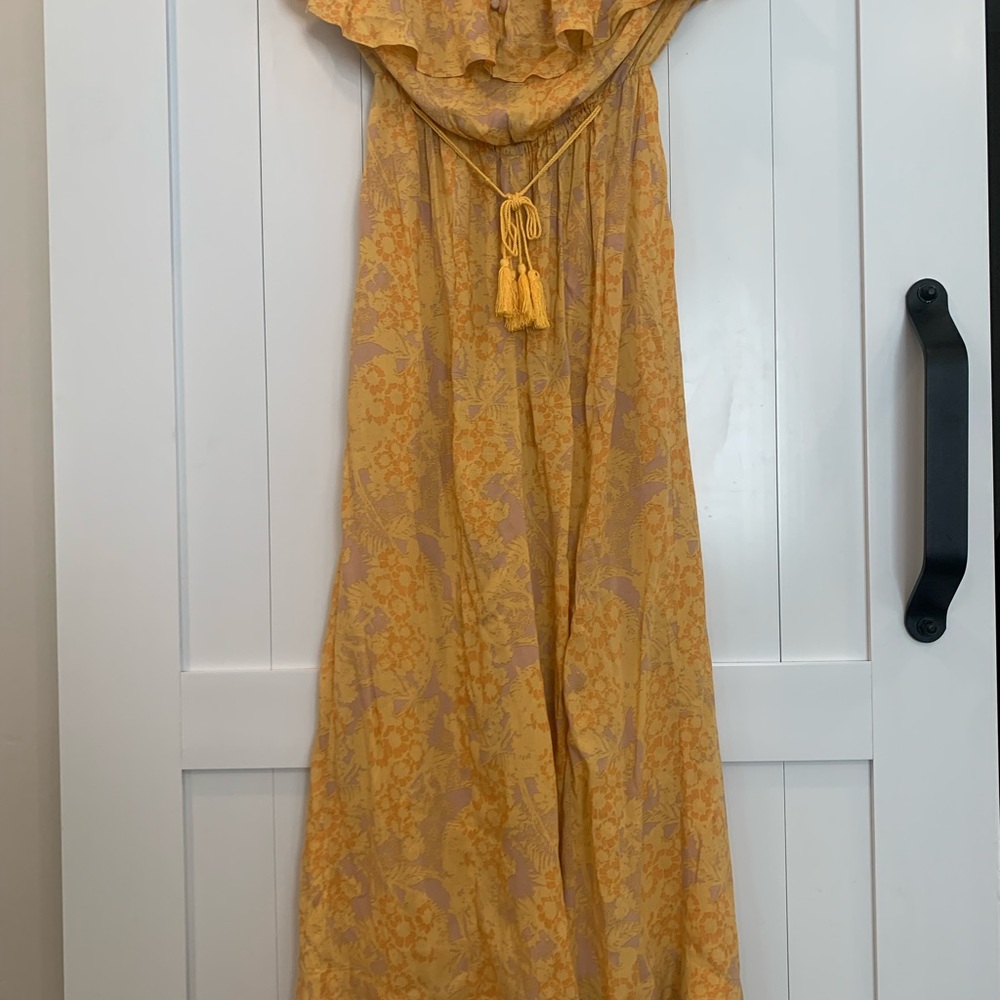 Free People Rays of Gold Strapless Jumpsuit XS - Picture 4 of 10